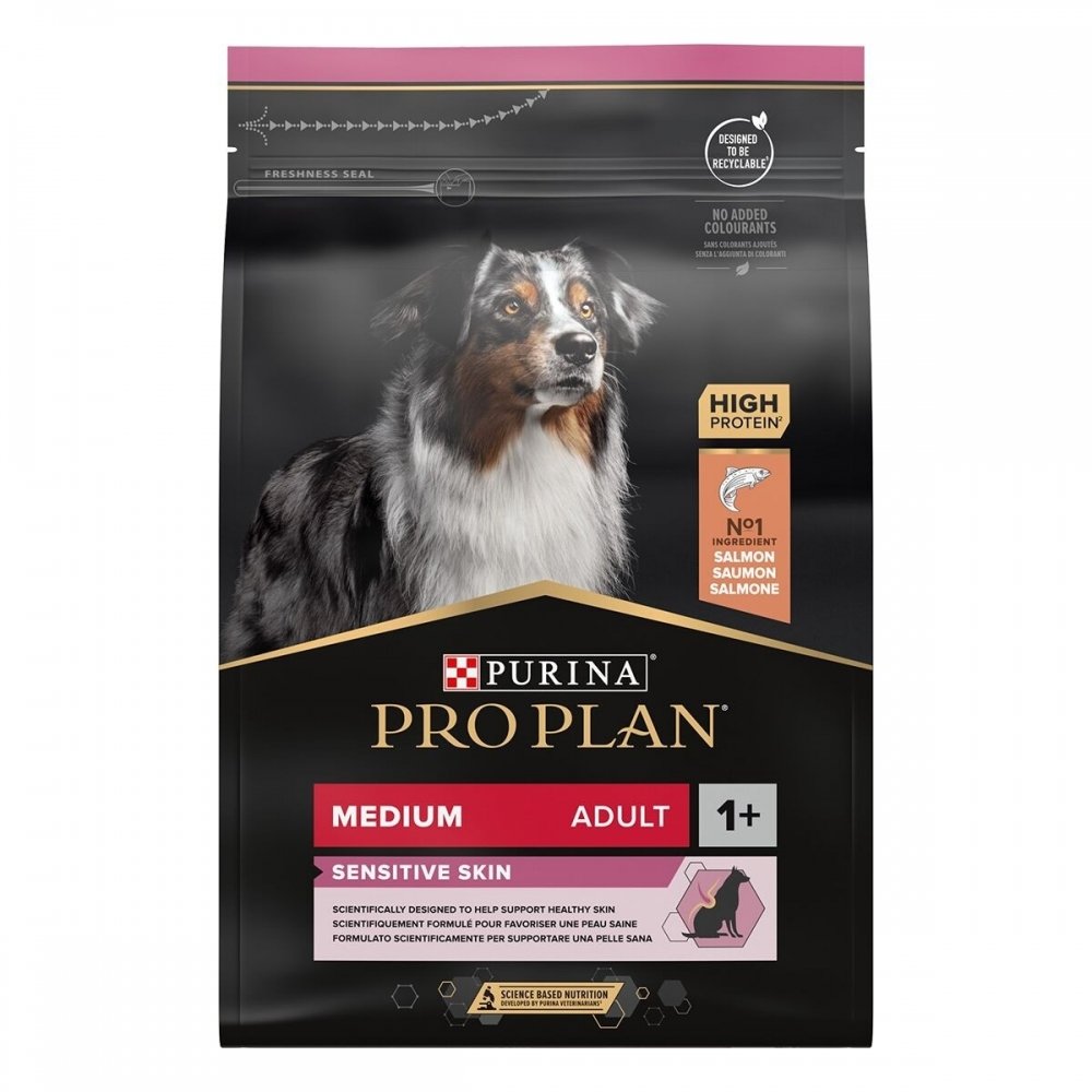 Purina Pro Plan Dog Adult Medium Sensitive Skin Salmon (3 kg) Hund - Hundemat - Spesialfôr - Hundefôr til følsom hud