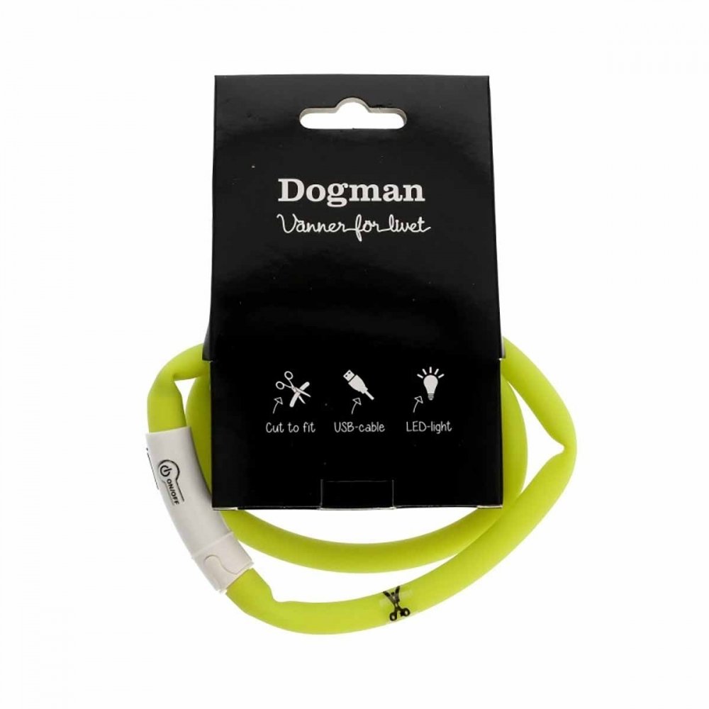 Dogman LED-Halsbånd Silikon (Gul)