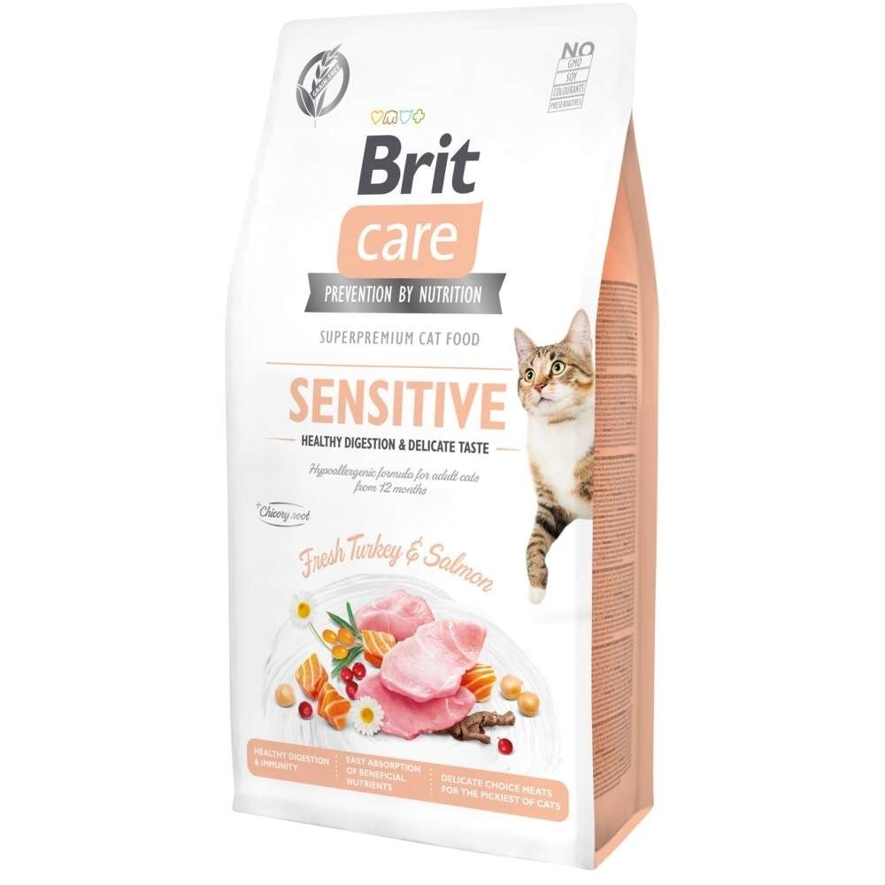 Brit Care Cat Grain Free Sensitive Healthy Digestion & Delicate Taste (2 kg) Katt - Kattemat - Spesialfôr - Kattemat for følsom mage