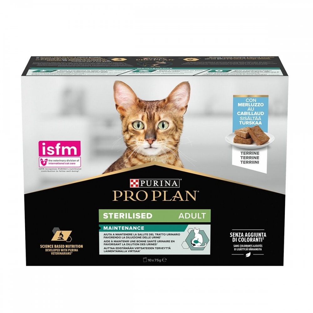 Purina Pro Plan Sterilised Main Terrine With Cod 10x75g Katt - Kattemat - Våtfôr