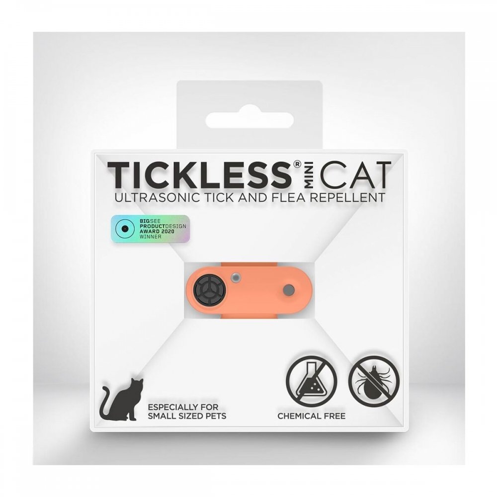 Tickless Mini Cat Elektronisk Flåttavviser (Korall) Katt - Kattehelse - Flåttmiddel katt