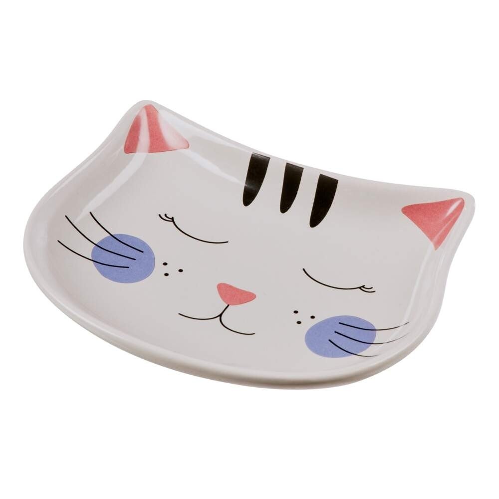 Basic Katteskål Kattansikt Grå Katt - Matplass - Katteskåler