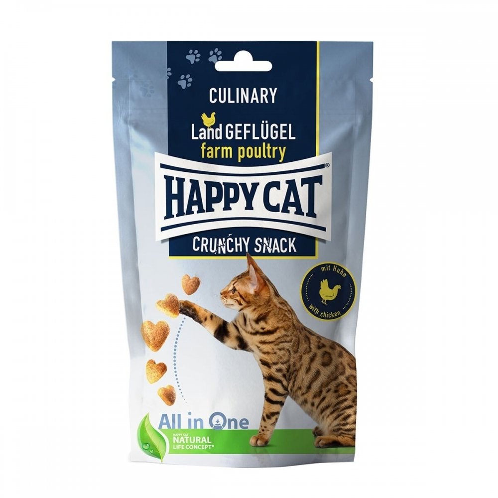 Happy Cat Crunchy Kattegodteri Kylling 70 g Katt - Kattegodteri