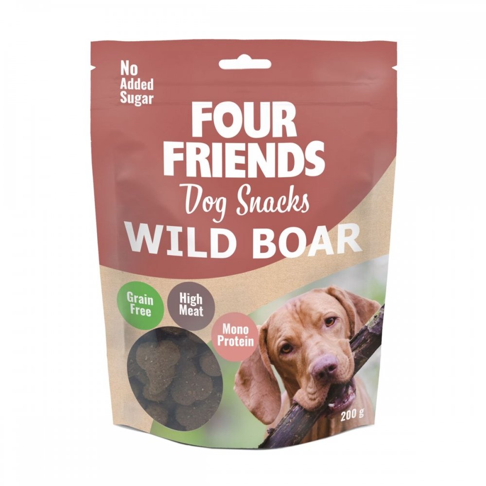 Four Friends Dog Snacks Wild Boar 200 g Hund - Hundegodteri - Godbiter til hund