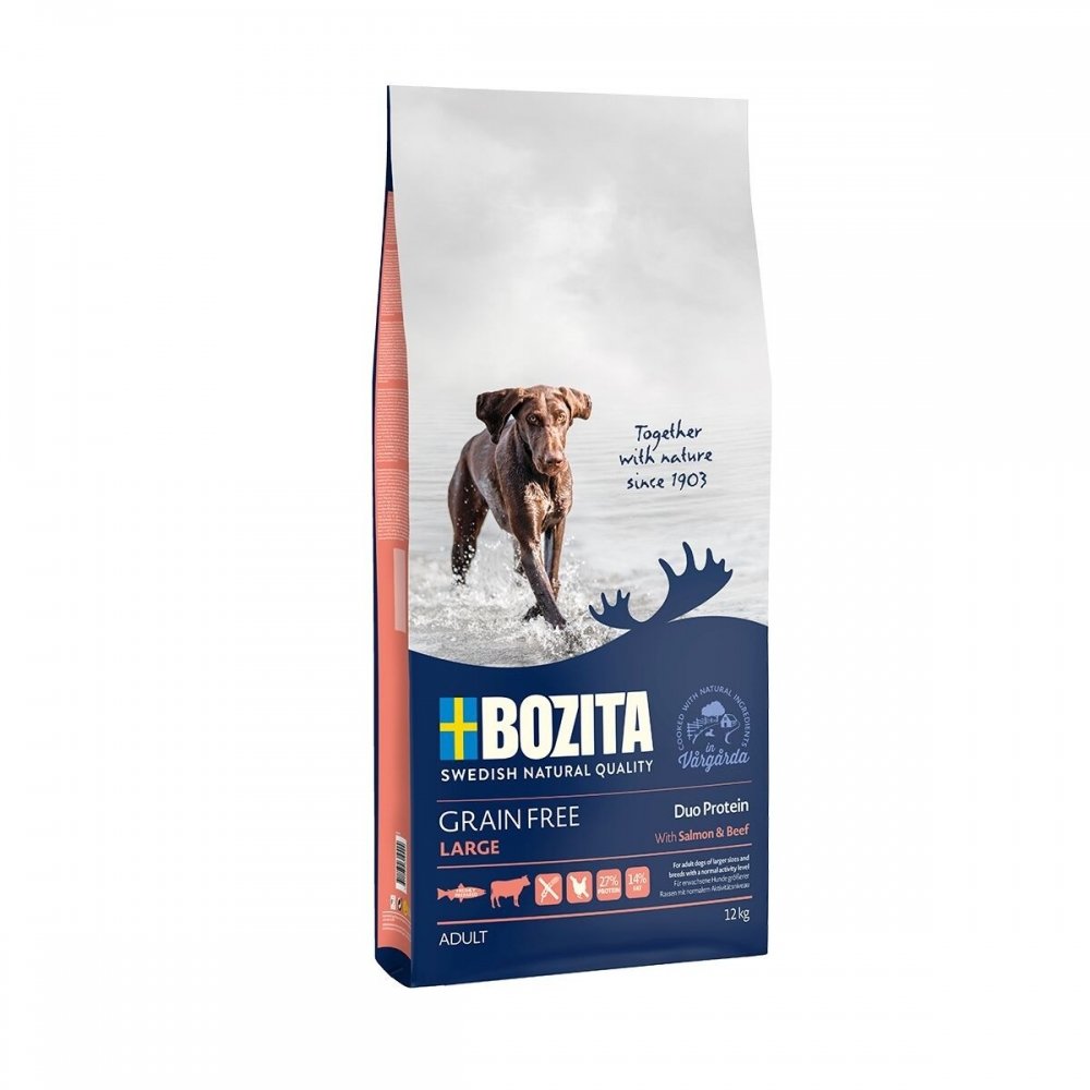 Bozita Grain Free Large Salmon & Beef (12 kg) Hund - Hundemat - Kornfritt hundefôr