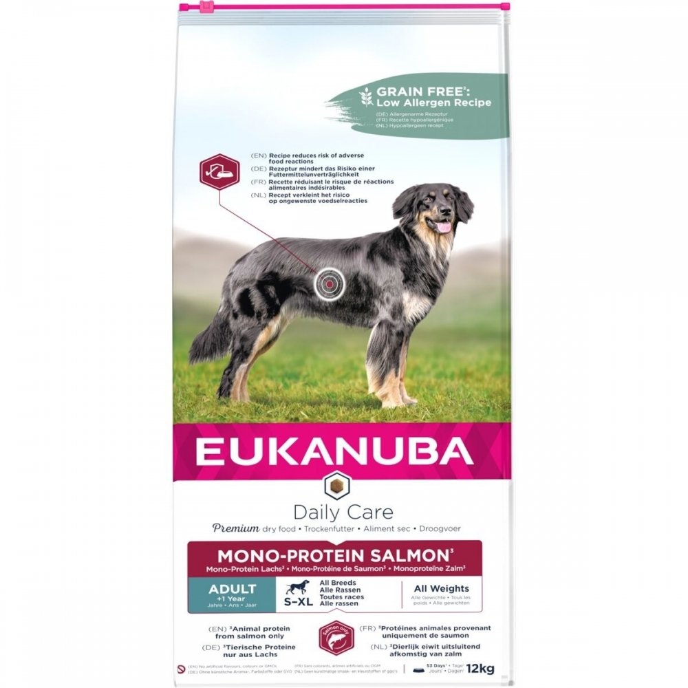 Eukanuba Dog Adult Daily Care Mono-Protein Salmon (12 kg) Hund - Hundemat - Tørrfôr