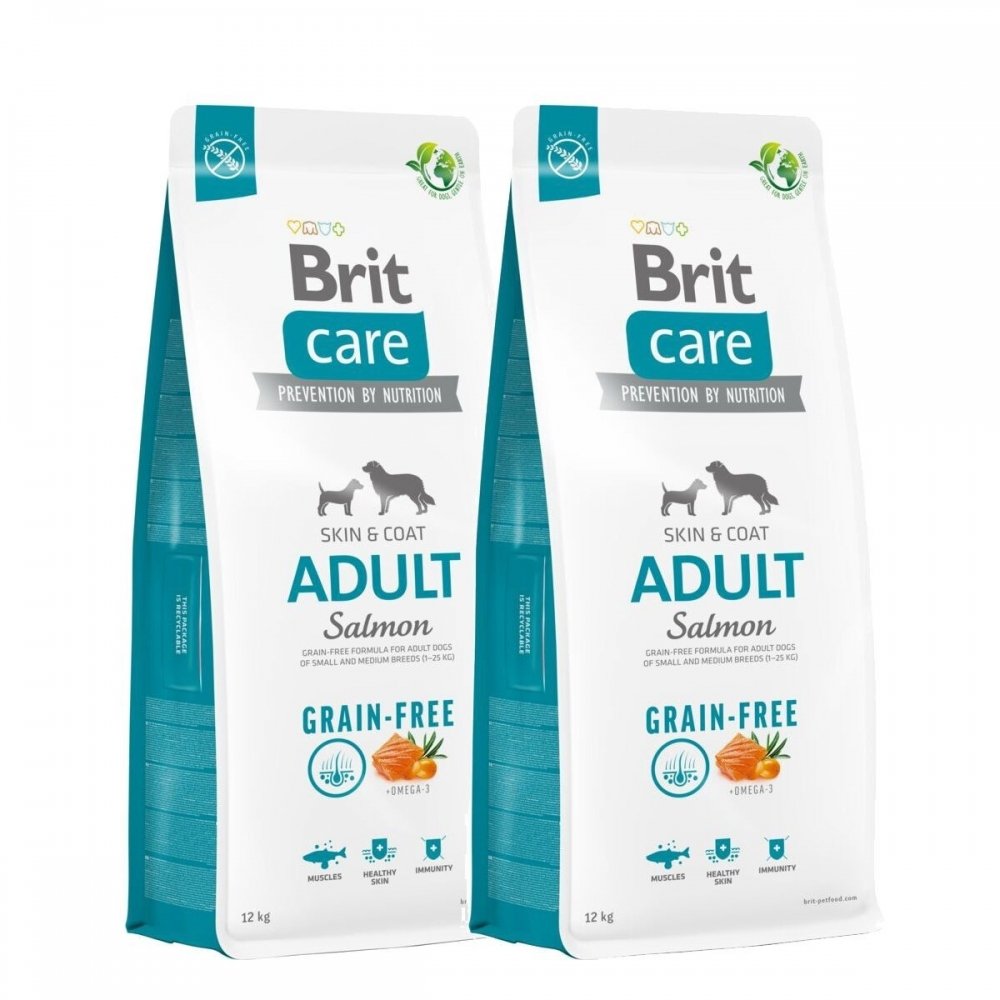 Brit Care Dog Adult Grain Free Salmon 2x12 kg Hund - Hundemat - Kornfritt hundefôr