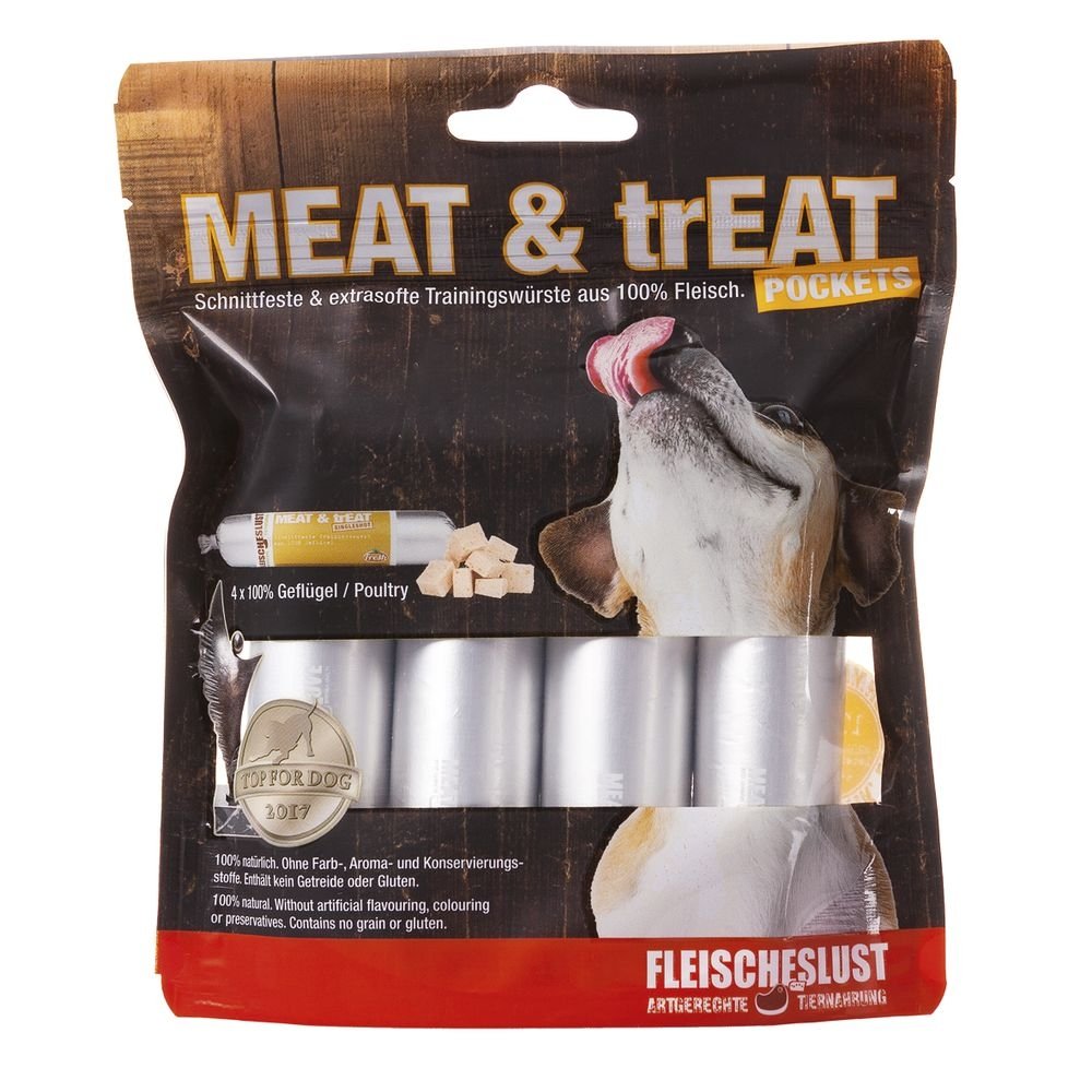 MEAT & trEAT-Pockets Poultry 4 x 40 g Hund - Hundegodteri - Godbiter til hund