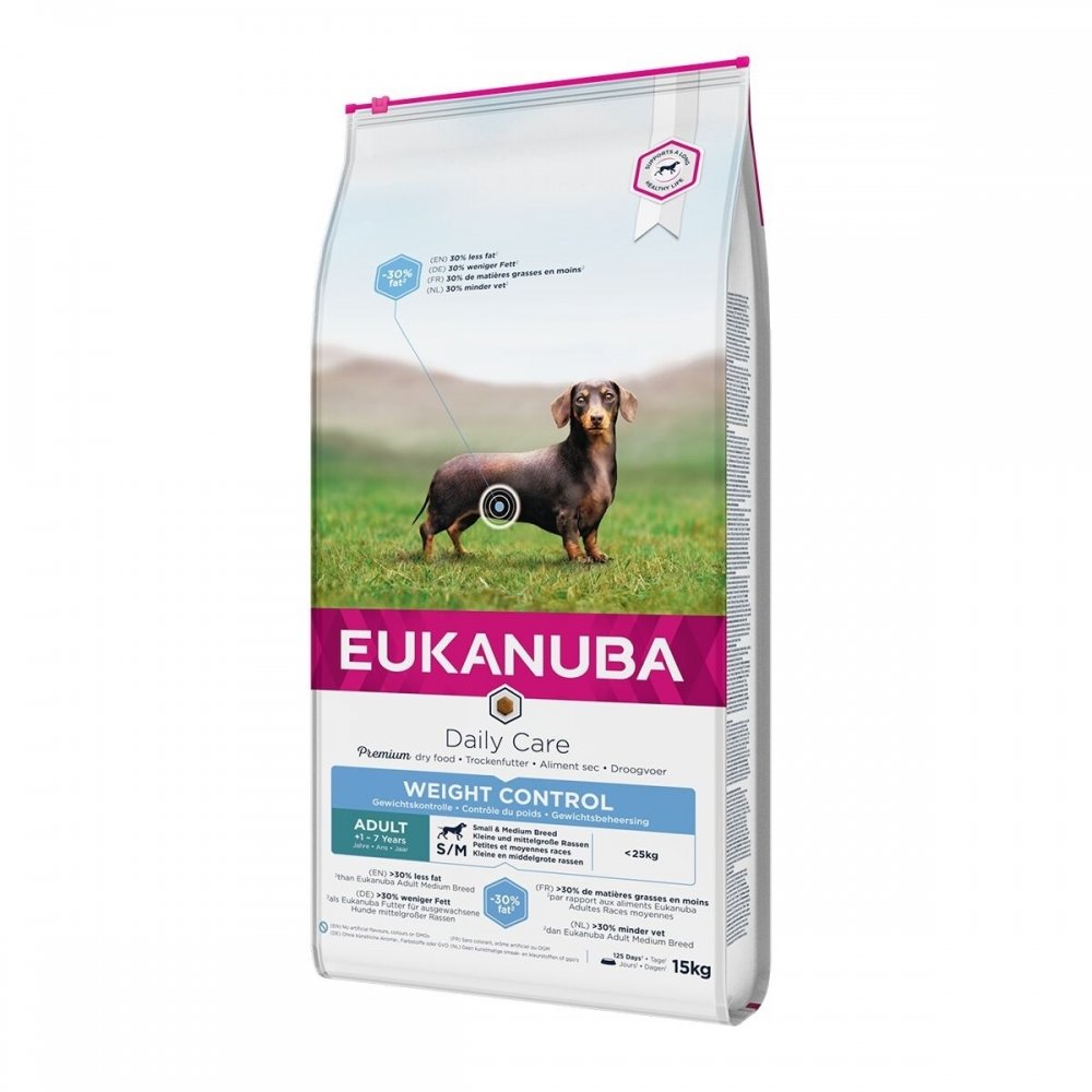 Bilde av Eukanuba Dog Daily Care Adult Weight Control Small & Medium Breed 15 kg - Alt til hunden