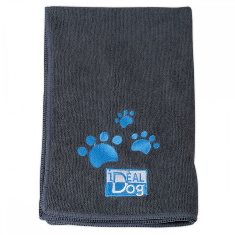 Ideal Dog Håndkle Svart 2-pakk (60 x 100 cm) Hund - Hundepleie - Badekåpe til hund