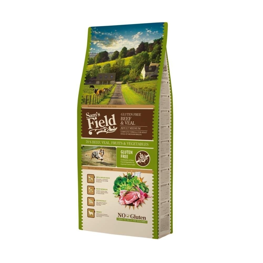 Sam´s Field Adult Maedium Beef & Veal (13 kg) Hund - Hundemat - Tørrfôr