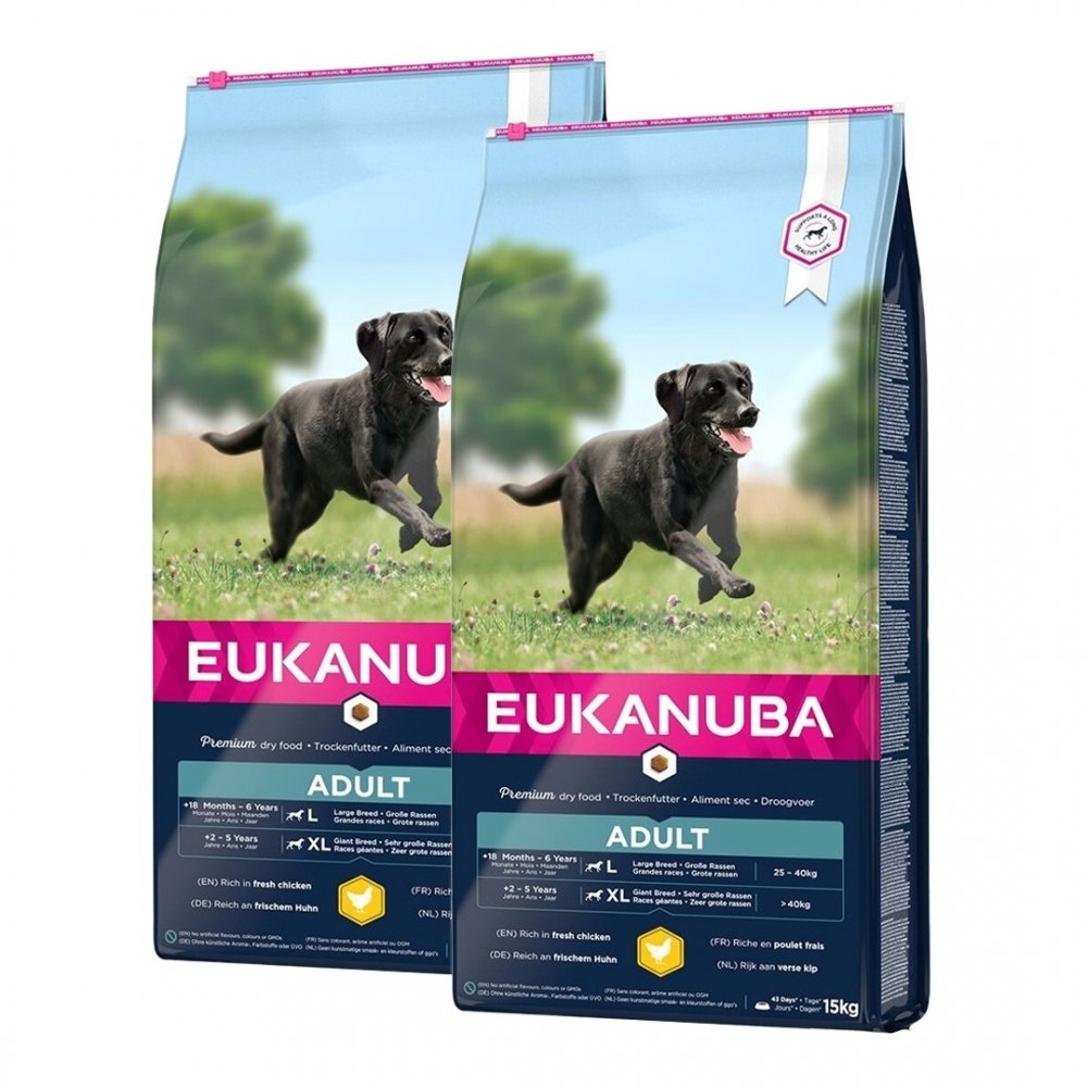 Eukanuba Dog Adult Large 2 x 15kg Hund - Hundemat - Tørrfôr