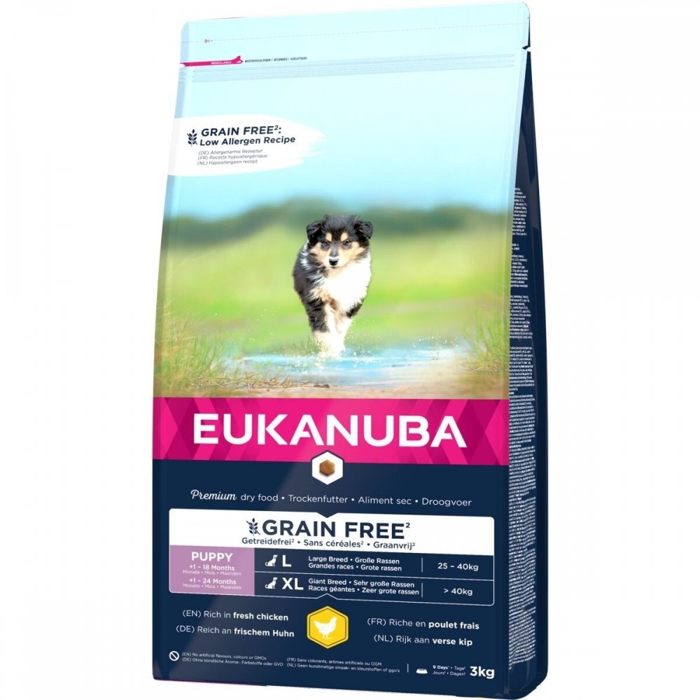 Eukanuba Puppy Grain Free Large & Giant Chicken (3 kg) Valp - Valpefôr - Tørrfôr til valp