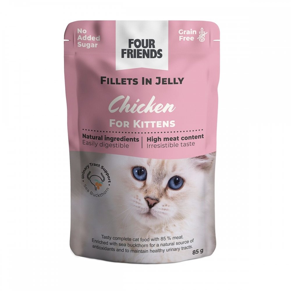 Four Friends Kitten Chicken in Jelly 85 g Katt - Kattemat - Våtfôr
