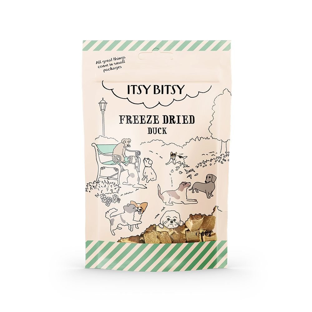 ItsyBitsy Dog Freeze Dried Duck Hund - Hundegodteri - Godbiter til hund