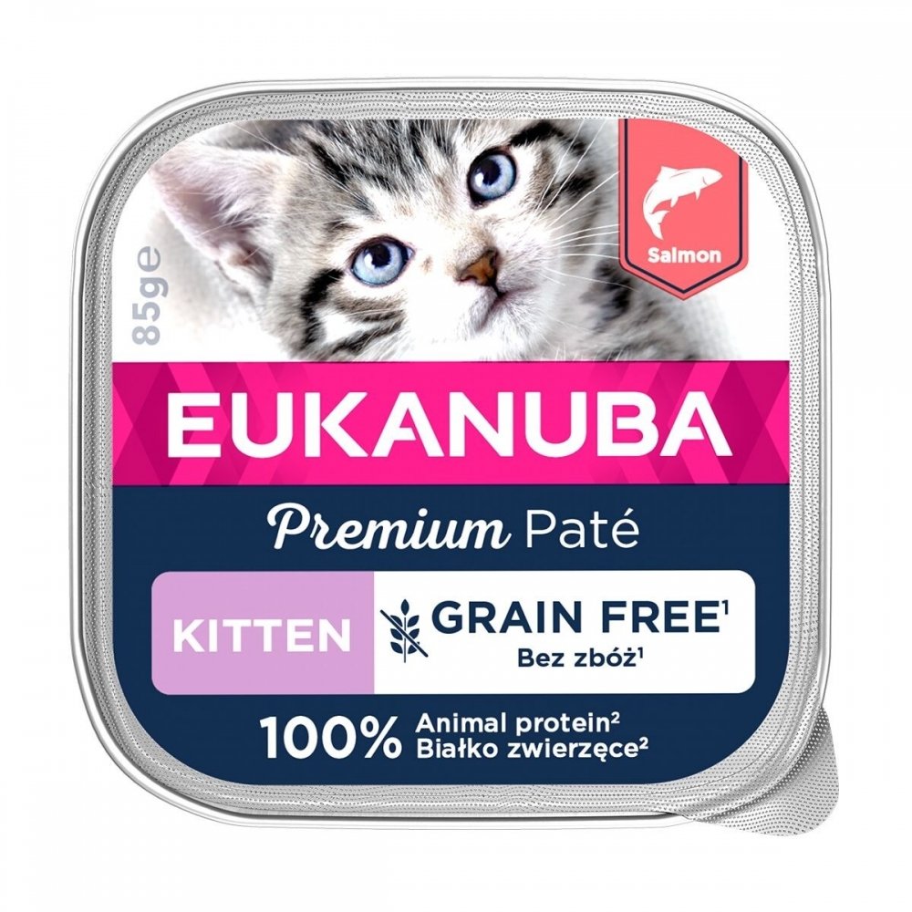 Eukanuba Cat Grain Free Kitten Salmon 85 g Kattunge - Kattungemat - Våtfôr til kattunge