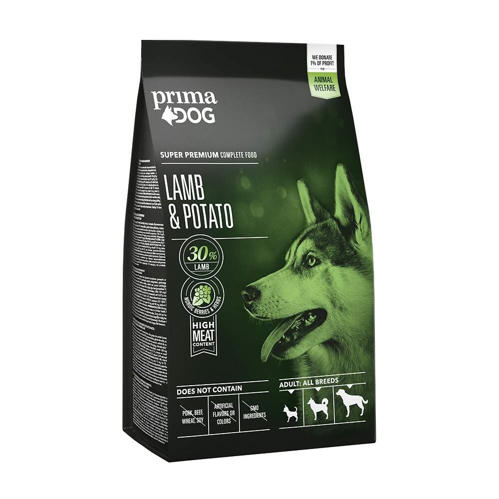 PrimaDog Adult All Breeds Lamb & Potato (2 kg) Hund - Hundemat - Tørrfôr