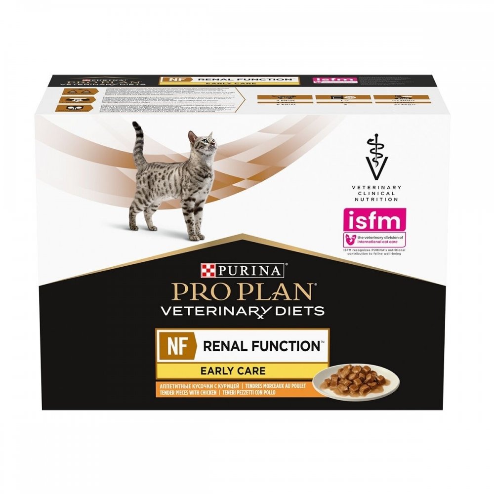 Purina Pro Plan Veterinary Diets Feline NF Renal Functionarly Care Chicken 10x85 g Veterinærfôr til katt - Nyresykdom