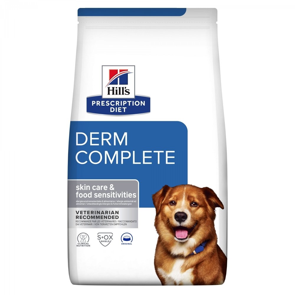 Hill&#39;s Prescription Diet Canine Derm Complete Skin Care & Food Sensitivities (4 kg) Veterinærfôr til hund - Hudproblem
