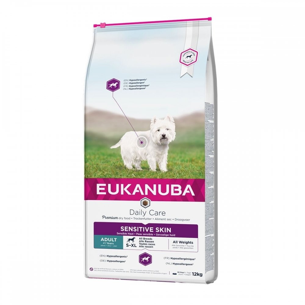 Eukanuba Dog Daily Care Adult Sensitive Skin All Breeds (12 kg) Hund - Hundemat - Voksenfôr til hund