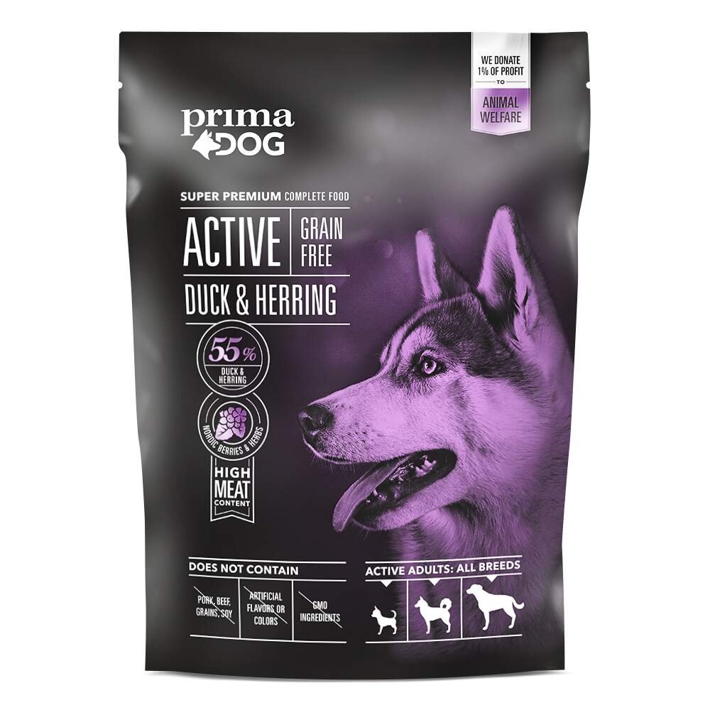 PrimaDog Active Grain Free Duck & Herring (1,5 kg)