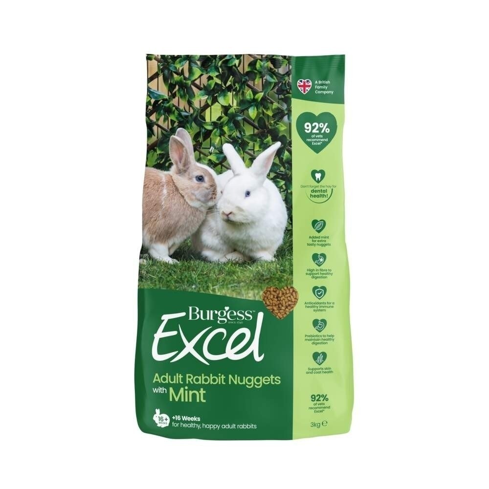 Bilde av Burgess Excel Rabbit Adult Nugget With Mint (10 Kg)