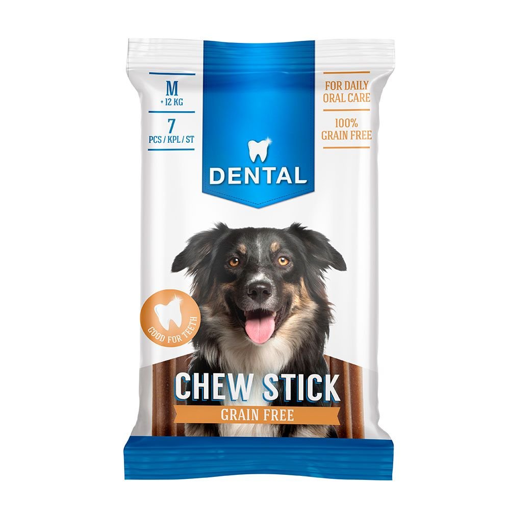 Dental Kornfri Tyggeben Multipakk Medium (7-pack) Hund - Hundegodteri - Tyggepinner