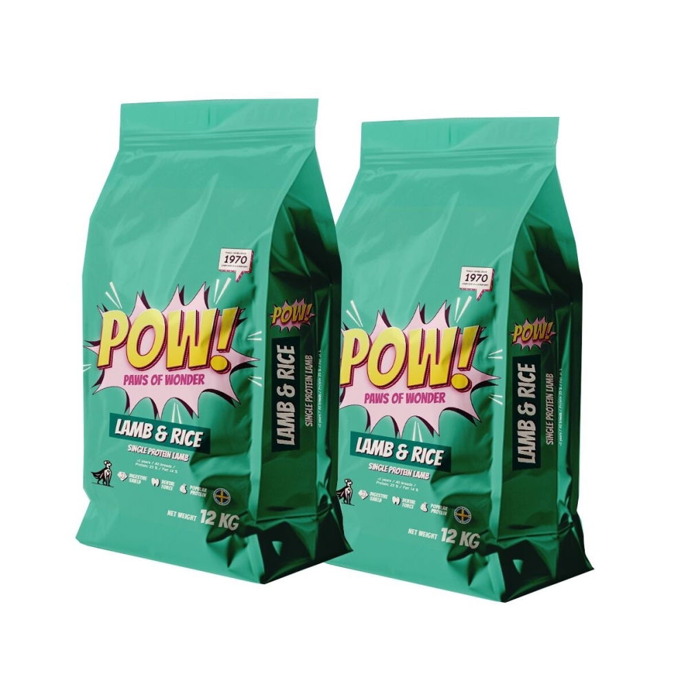 Bilde av POW! Dog Adult Lamb & Rice 2x12 kg - Alt til hunden