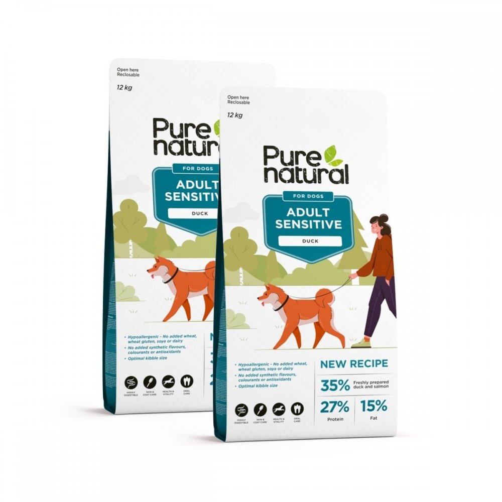 Bilde av Purenatural Dog Adult Sensitive Duck 2 x 12 kg - Alt til hunden