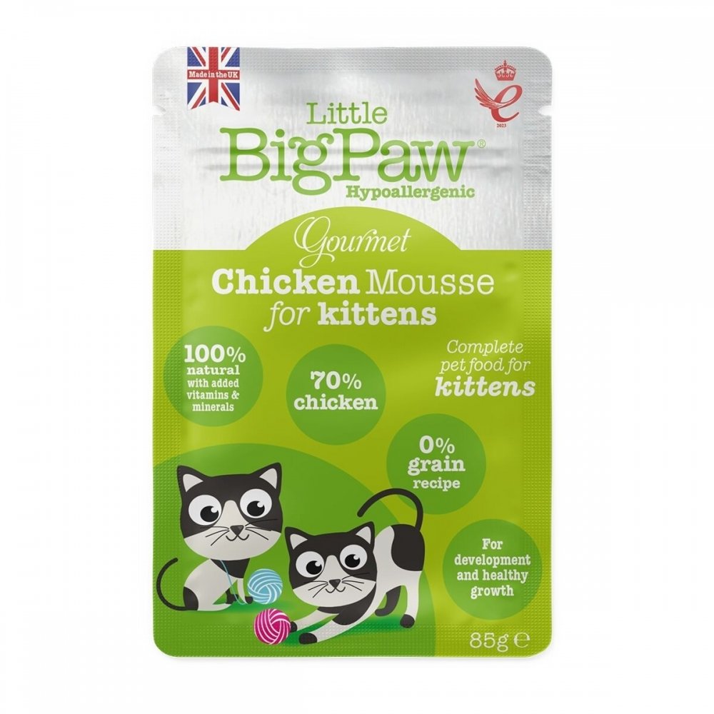 Little BigPaw Gourmet Chicken Mousse Kittens 85 g Kattunge - Kattungemat - Våtfôr til kattunge