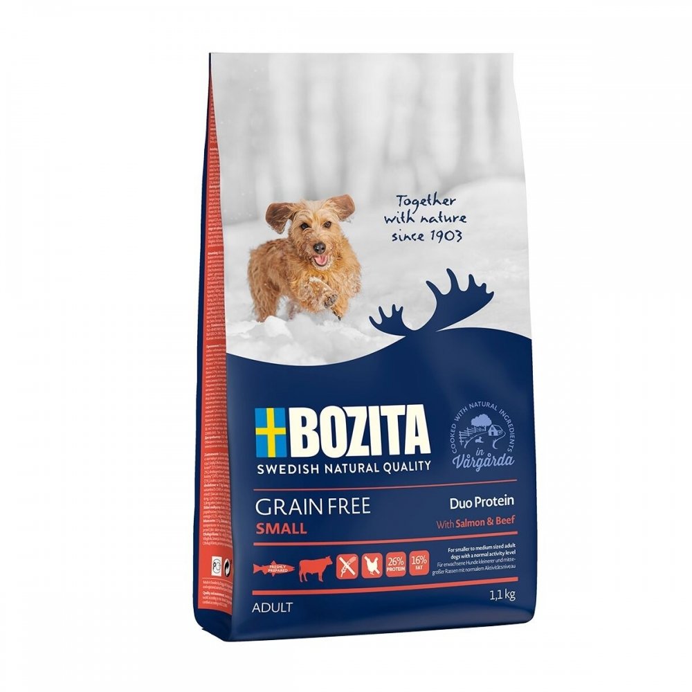 Bozita Grain Free Small Salmon & Beef (1,1kg) Hund - Hundemat - Kornfritt hundefôr