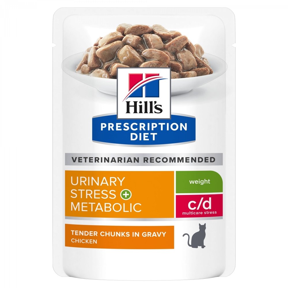 Bilde av Hill's Prescription Diet Feline C/d Urinary Care + Metabolic Chicken 12x85 G