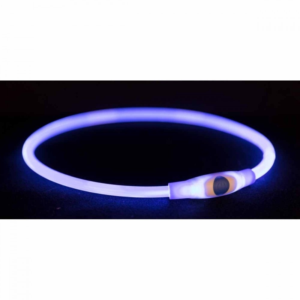 Flash Light Skinnende Hundehalsbånd Blå (40 cm)