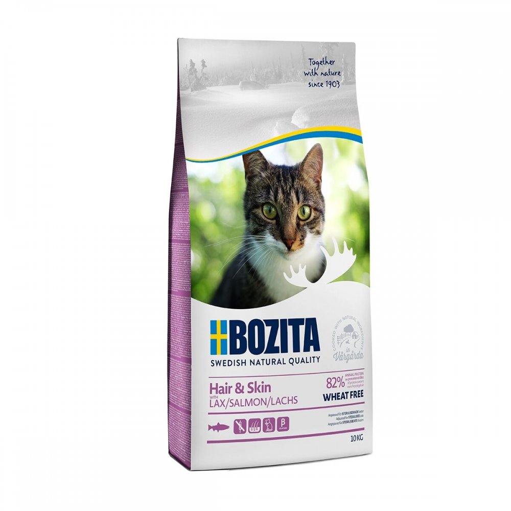Bozita Hair & Skin Wheat Free Salmon (10 kg) Katt - Kattemat - Voksenfôr til katt