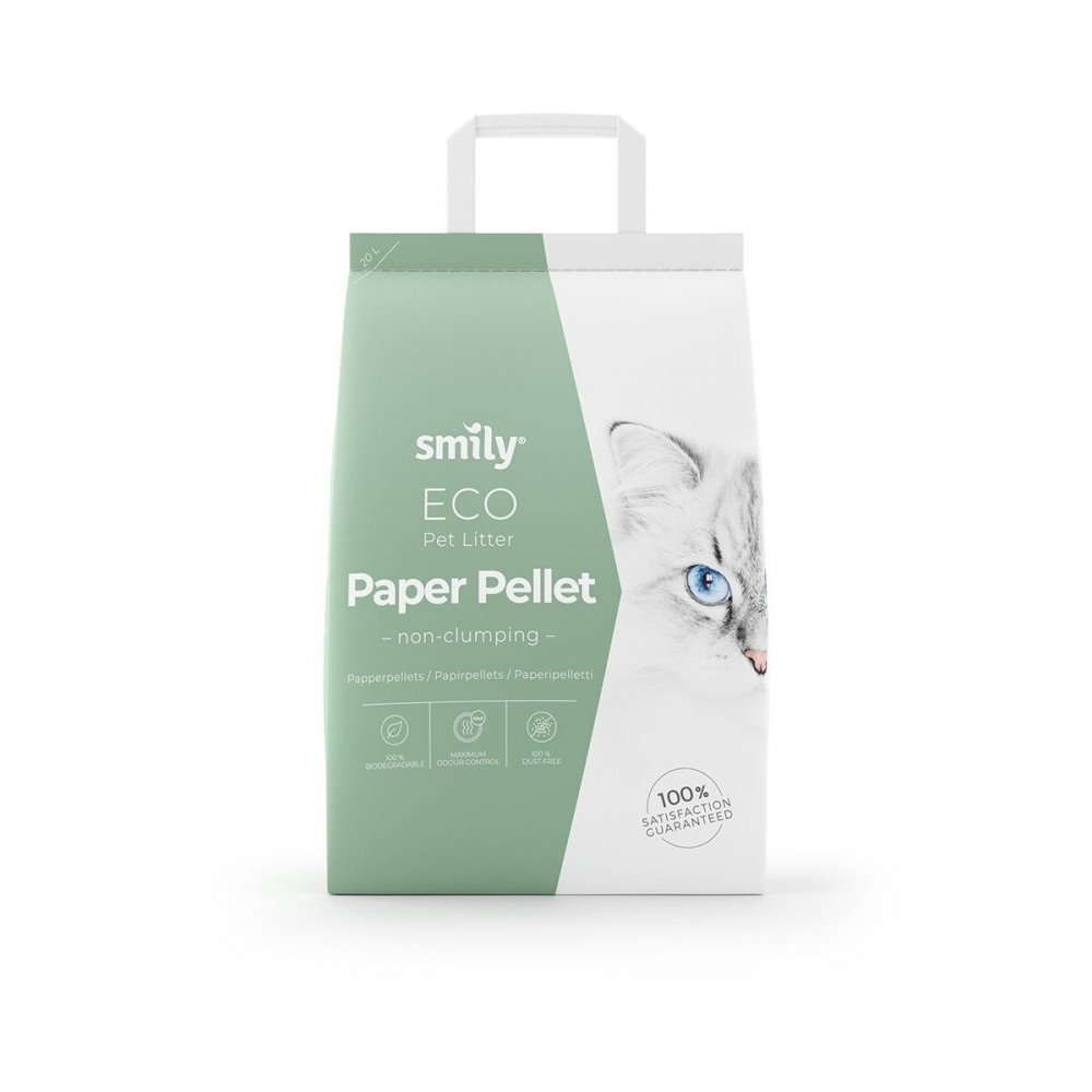 Smily Eco Papirpellets 20 litre Katt - Kattesand