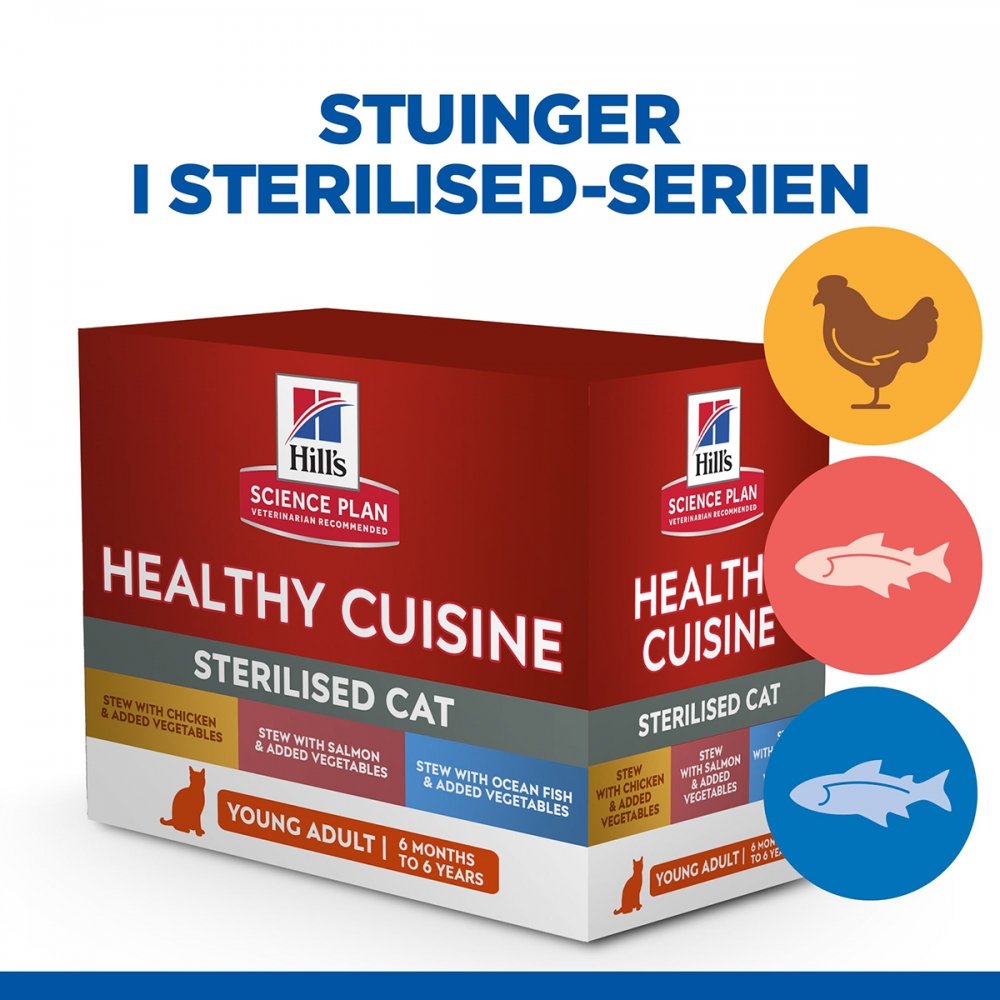 Hill's Science Plan Feline Adult Sterilised Healthy Cuisine Mixed Stews 12x80 g