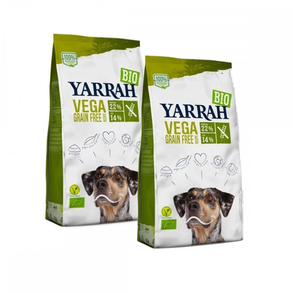 Yarrah Organic Dog Vega Grain Free Vegetarian 2x10kg Hund - Hundemat - Tørrfôr