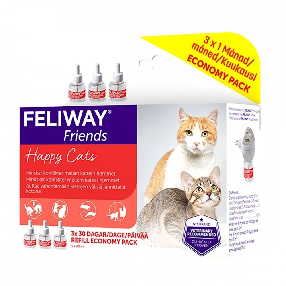 Feliway Friends Refillflaske 3-pack Katt - Kattehelse - Beroligende til katt