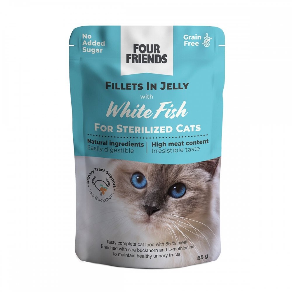 Four Friends Cat Sterilized Fish Jelly 85 g Katt - Kattemat - Våtfôr