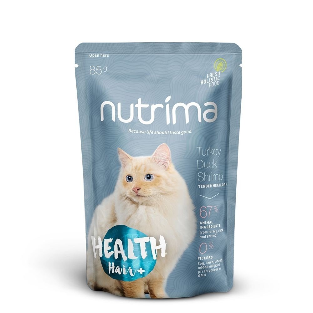 Nutrima Health Hair+ Kalkon, And & Reke Katt - Kattemat - Våtfôr