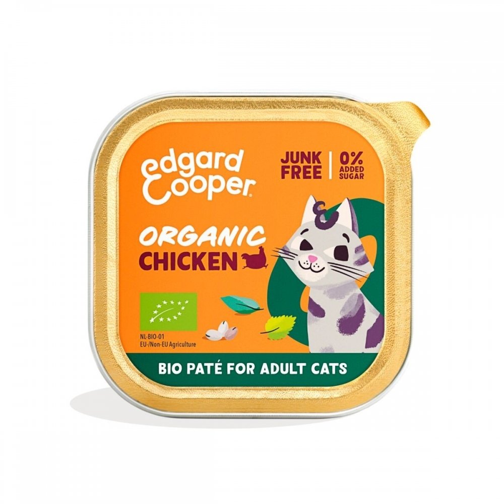 Edgard&Cooper Cat Adult Organic Paté Chicken 85 g Katt - Kattemat - Våtfôr