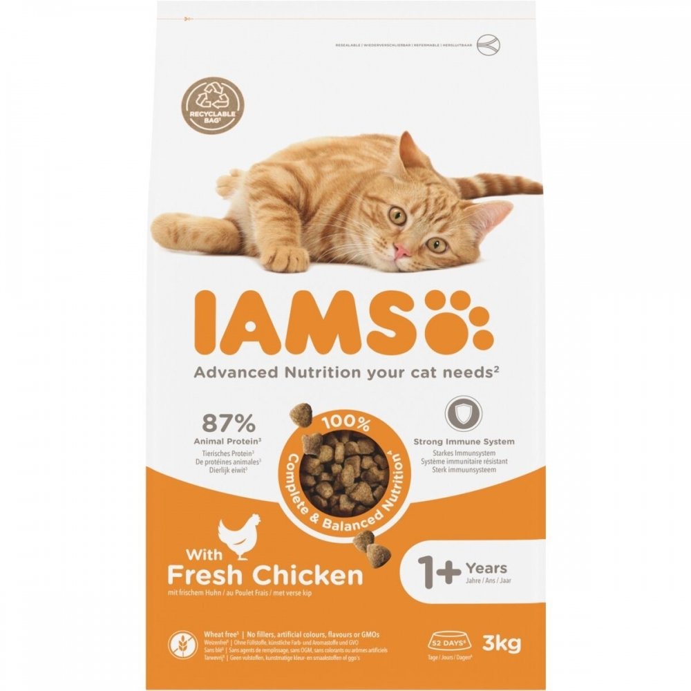 Iams for Vitality Cat Adult Chicken (3 kg) Katt - Kattemat - Voksenfôr til katt