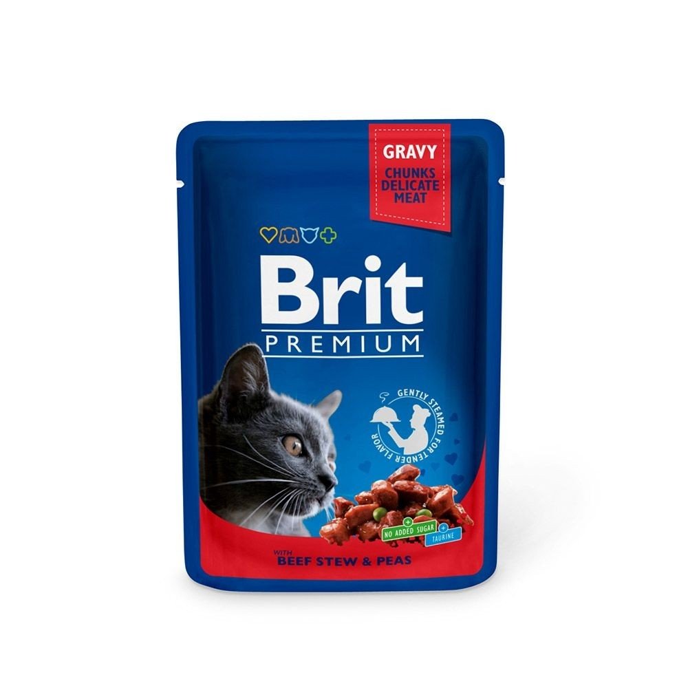 Bilde av Brit Premium Porsjonsposer Med Biff & Erter For Katter