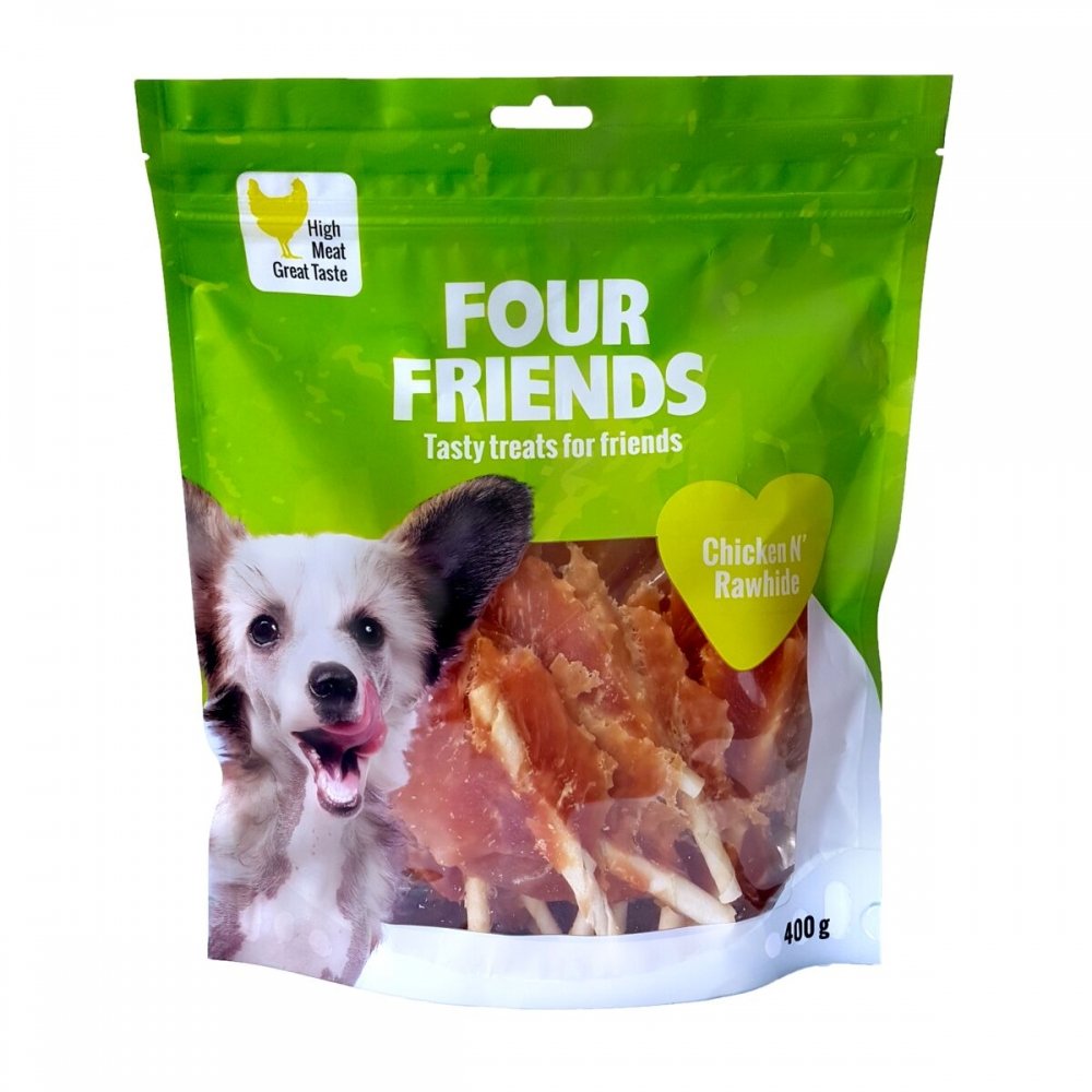 FourFriends Dog Chicken N' Rawhide 400 g Hund - Hundegodteri - Tørket hundegodteri