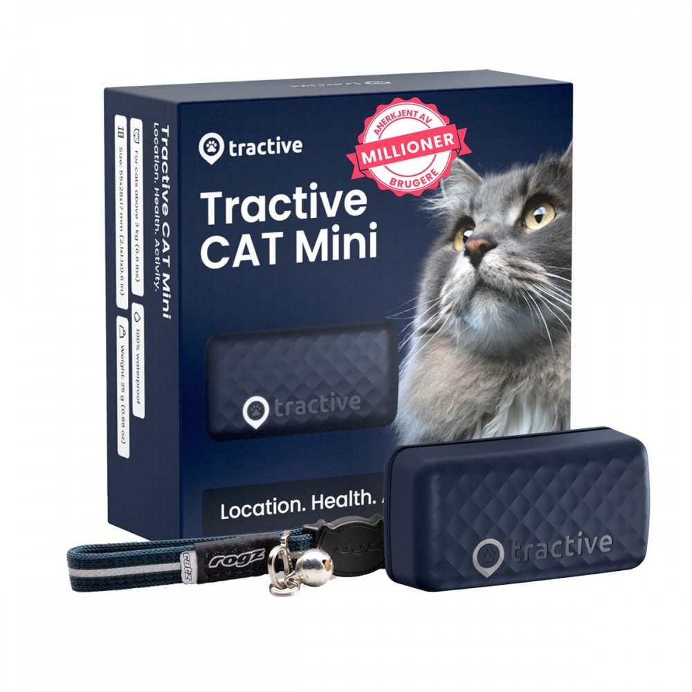 Tractive GPS CAT Mini - Dark Blue- Abonnement i app