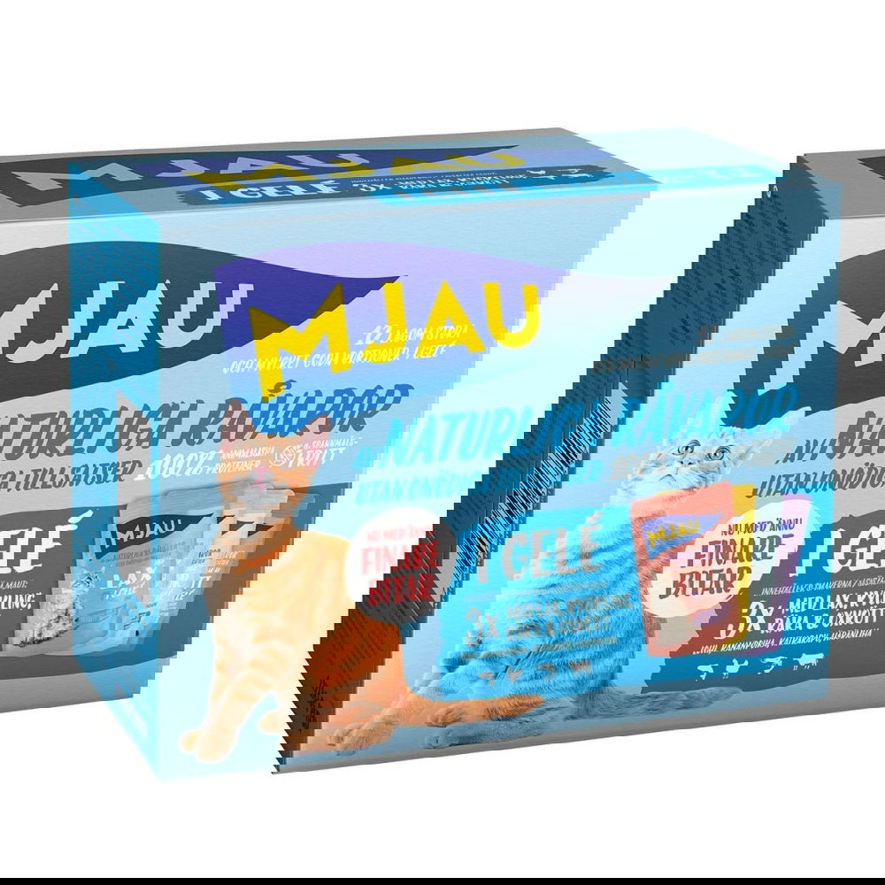 Mjau Multipack Kjøtt- og fiskesmaker i gelé