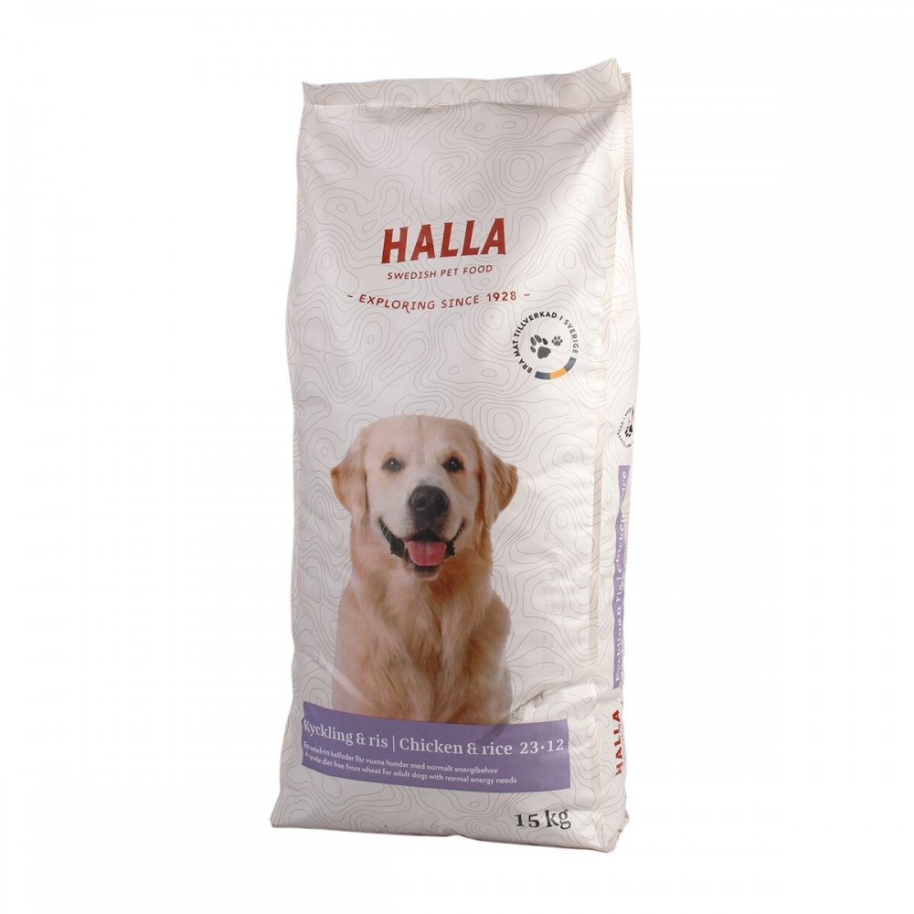 Halla Kylling & Ris 23-12 (15 kg) Hund - Hundemat - Tørrfôr