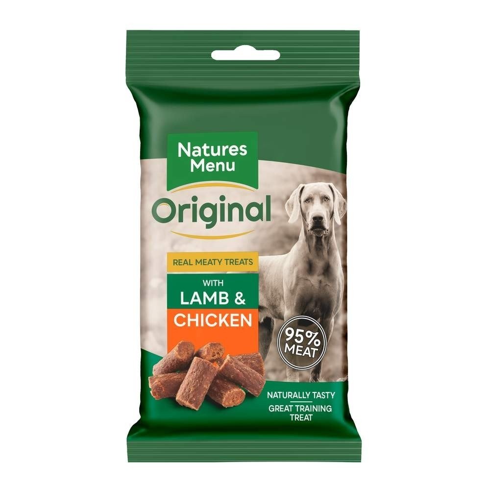 NaturesMenu Dog Real Meaty Treats Lamb & Chicken 60 g Hund - Hundegodteri - Godbiter til hund