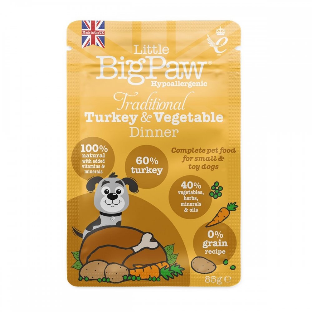 Little BigPaw Turkey & Vegetables Dinner (150 g) Hund - Hundemat - Våtfôr