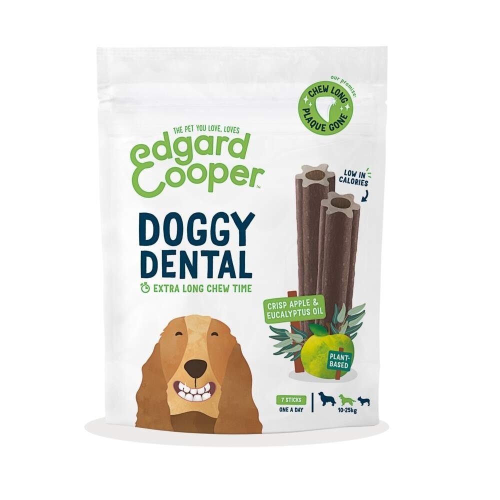 Bilde av Edgard & Cooper Doggy Dental Tyggepinner Eple & Eukalyptus 7-pack (m)